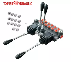 Válvula de control manual válvula de palanca manual hidráulica 40L 6 velocidades 2x palanca cruzada + adaptador - Imagen 1 de 6