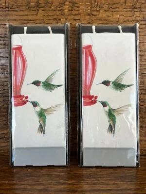 2 Flatyz Handmade Twin Wick Unscented Thin Flat Candle Dripless - Hummingbirds - Image 1 of 2