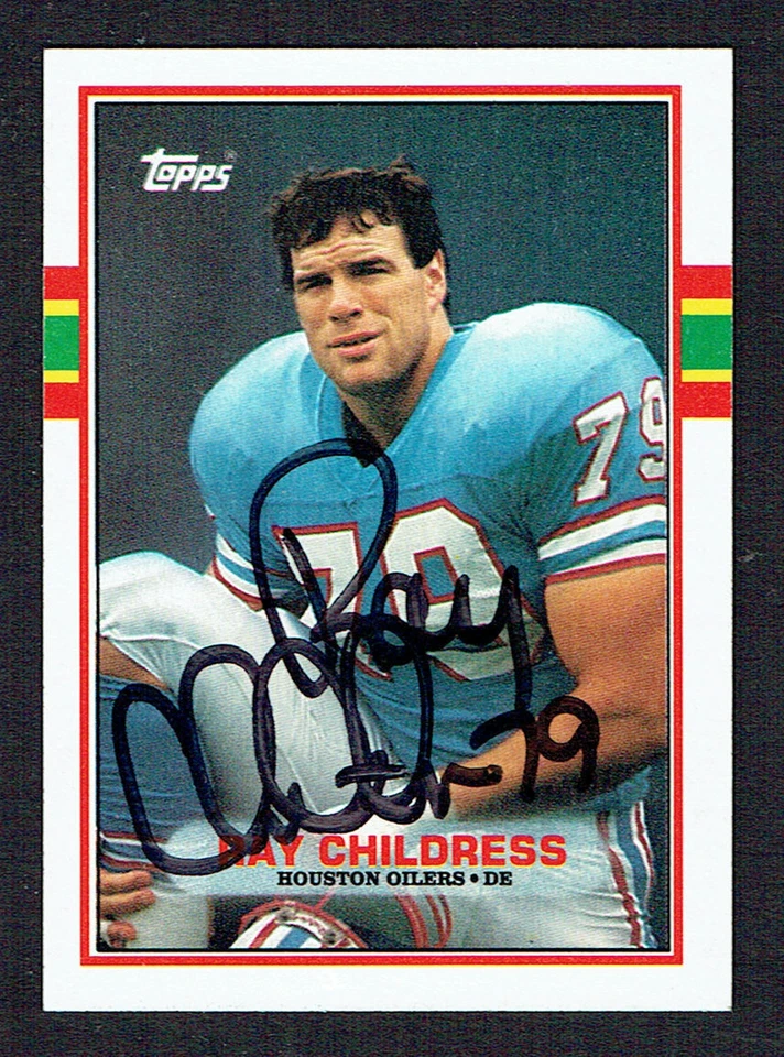 Tarjeta coleccionable de fútbol americano Toops 1989 autografiada firmada por Ray Childress #101 Foto 1 de 1