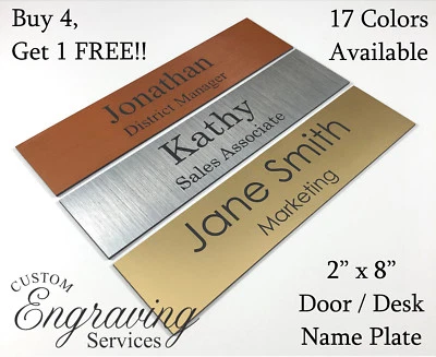 USA NAME PLATE FOR OFFICE DESK OR DOOR (2"X8") SIGN PLAQUE PERSONALIZATION ENGRAVED