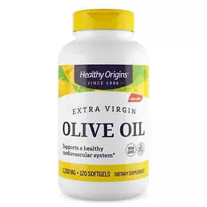 Healthy Origins Extra Virgin Olive Oil 1250mg 120 Softgels Cardiovasculas Health - Picture 1 of 5