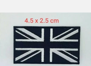 Union jack Black badges Iron or Sew on Embroidered Patches small - Picture 1 of 1