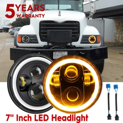 Faros LED redondos de 7 pulgadas sellados haz alto/bajo con DRL Fit Mack serie R Foto 1 de 4