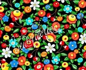 Mary Engelbreit Flower Fabric Fried Eggs Cherries Garden Bloom where Planted FQ - Picture 1 of 2
