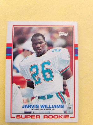 JARVIS WILLIAMS  1989 TOPPS  SUPER  ROOKIE  #291 DOLPHINS  SAFETY - Image 1 of 3