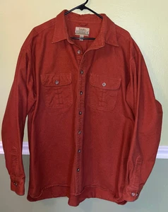 Cabelas Herren 2XL Tall Chamois Hemd Baumwolle Heavyweight Langarm Burnt Orange - Bild 1 von 2