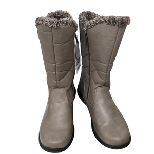 Stivali da neve invernali impermeabili Totes donna comodi foderati in pelliccia zip marrone taglia 10 - Foto 1 di 9