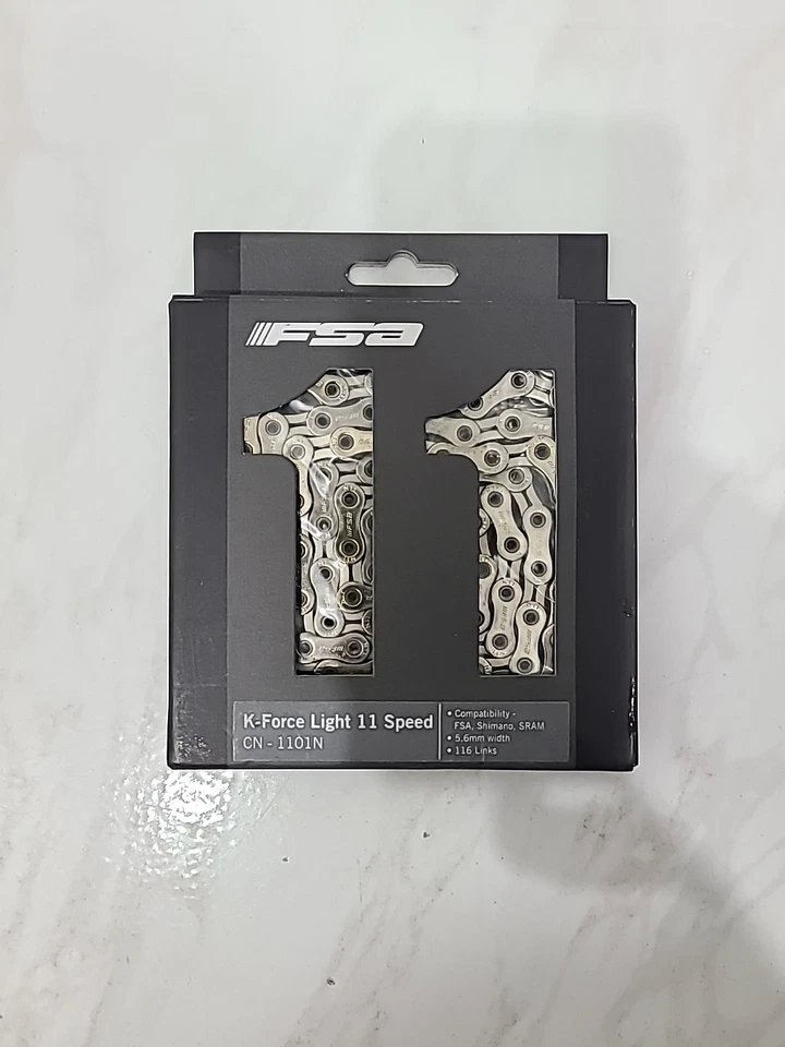 FSA K-FORCE LIGHT 11 速自行车链条 5.6 毫米 116 链路- CN-1101N — 第 1/2 张图片