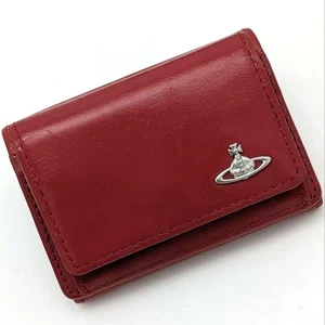 Vivienne Westwood Tri-fold Wallet Red Mini Wallet Compact Wallet - Picture 1 of 15