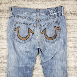 True Religion Jeans Mens Measured Size 36x30 Vintage Baggy Loose Straight Blue - Picture 1 of 9