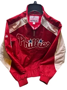 Majestic Philadelphia Phillies Windbreaker Jacke Logo Herren XL Full Zip MLB - Bild 1 von 8