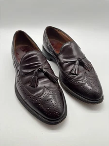 Allen Edmonds Manchester Burgunderrot Budapester Halbschuh Quaste 8587 Herren Größe 10,5 D - Bild 1 von 13