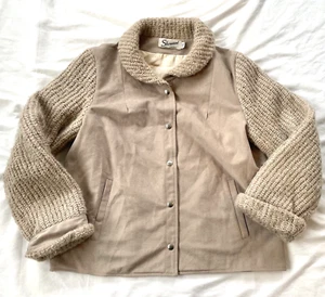 Vintage 60s 70s Midcentury Crochet Sweater Knit Coat Hipster Hippie Beatnik MCM - Picture 1 of 11