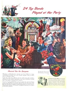 1947 WURLITZER JUKE BOX Genuine Vintage Print Ad Phonograph Record Music - Picture 1 of 1
