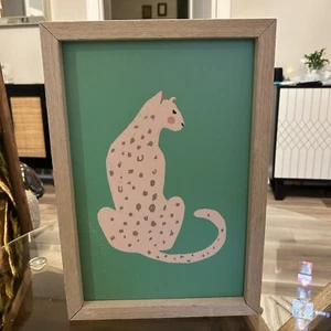 Framed Art Print Jaguar Modern Folk art Style - Picture 1 of 4