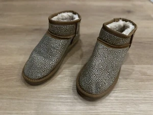 INC Womens Ariee Faux Fur Ankle Winter & Snow Boots | Tan Bling | 7 Medium (B,M) - Picture 1 of 7