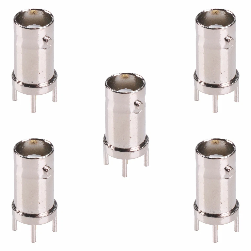 5 x Vertical PCB Mount BNC Socket Connector 50 Ohm Coax Coaxial