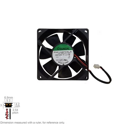 Fan Muffin Cooling DC 12V DC12V 12VDC  80mm 80x80x20 Sunon PSD1208PKB3-A F9B37K - Image 1 of 3