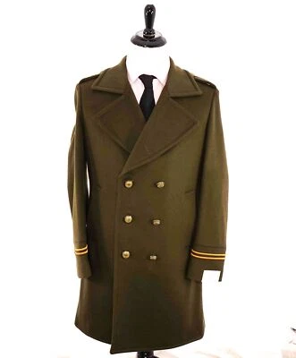 $2,000 ELEVENTY - Green/Gold CASHMERE/Wool Pilot/Aviator Overcoat - 44R (54EU) - Image 1 of 4