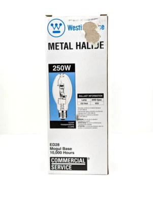 Westinghouse ED28 Mogul Base 250W Metal Halide HID Grow Bulb Lamp #37021 NEW NIB - Image 1 of 4