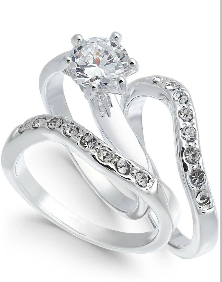 Macy's women's silver ring cubic zirconia