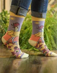 Calcetines crew para mujer Flower Fairies talla 9-11 calcetines panda coloridos moda nuevos con etiquetas - Imagen 1 de 4