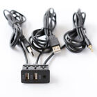 AUX Podwójny przedłużacz USB Adapter Kabel Wtyczka Gniazdo montażowe samochodu Wymiana