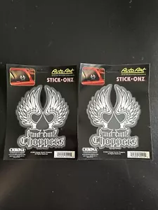 2 Orange County Choppers Clear Vinyl Etched Glass Decals Emblem Stickers USA - Picture 1 of 5