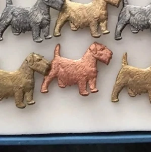 VINTAGE ART DECO COPPER Sealyham Terrier SEALY  DOG PIN BROOCH - Picture 1 of 4