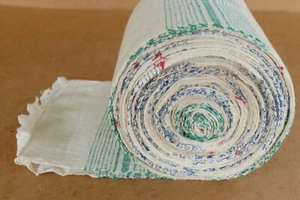 Vintage Textile Homespun Antique Fabric Tissue Handwoven Weave 14 yrd Early 20th - Picture 1 of 8