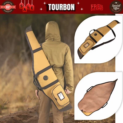 Tourbon Rifle Case Soft Padded Scope Carry Bag Zip Gun Slip Side Cartridge Pouch - Image 1 of 4