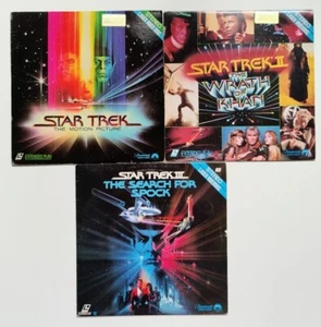 Star Trek LaserDisc Lot – Movies 1 2 3 – Motion Picture, Wrath of Khan, Spock - Picture 1 of 6