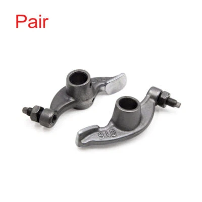 Pair Silver Tone Metal Valve Motorcycle Rocker Arms Arm Assembly for GY6-125 - Image 1 of 3