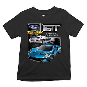 Ford GT American Horse Power Youth T-shirt Sports Race Car Licensed Kids - Picture 1 of 30
