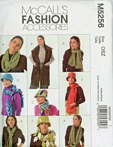 Damen Mützen und Schals McCall's Muster M5256 Mode Accessoires OSZ ungeschnitten - Bild 1 von 2