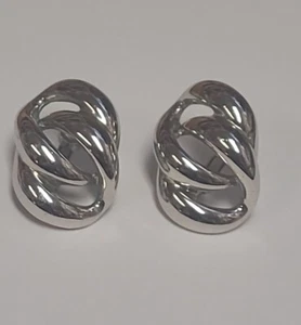 orecchini napier vintage clip a vite tono argento firmati vortici - Foto 1 di 6