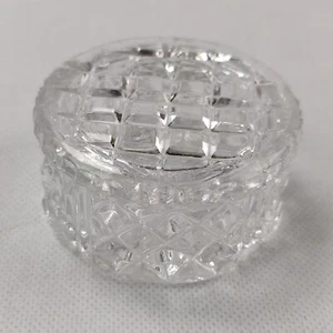 Vintage Crystal SMALL  TRINKET BOX/DISH WITH LID - Picture 1 of 7