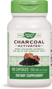 Nature's Way Charcoal Activated 280mg 100 Capsules Detox Toxins Bloating - Picture 1 of 2