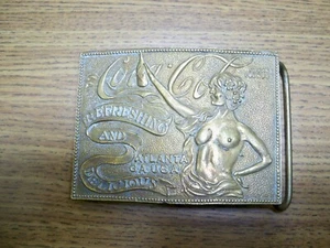 VINTAGE TIFFANY STUDIO COCA-COLA BELT BUCKLE - NUDE GIRL BELT BUCKLE - RARE !!!! - Picture 1 of 13