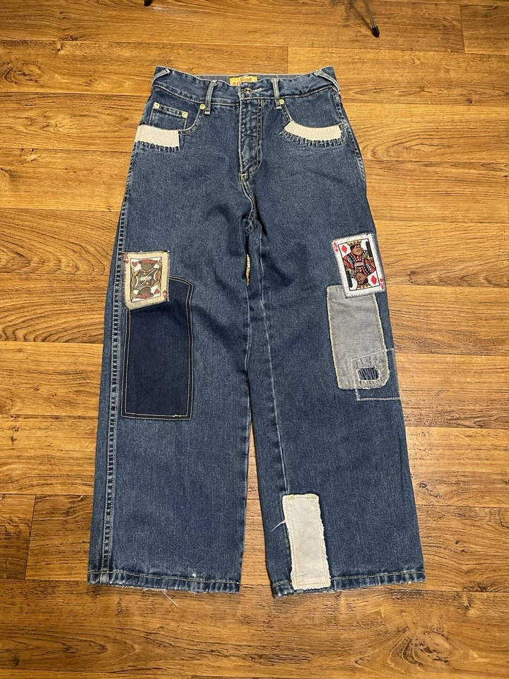Jeans Hip Hop Vintage Juvenil Niño Y2K Platino FUBU Fat Albert Bordados (24x24) Foto 1 de 4