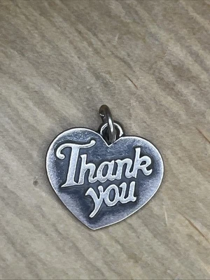 James Avery Sterling Silver Thank You heart Charm Retired - Image 1 of 4
