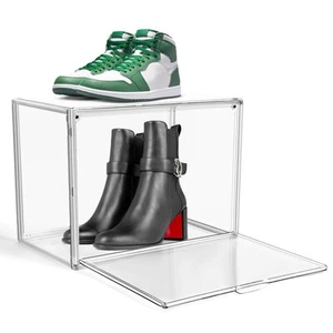 X-Large Clear Plastic Boxes for Big Shoes, Acrylic Sneaker Shoe Display Case ... - Picture 1 of 9