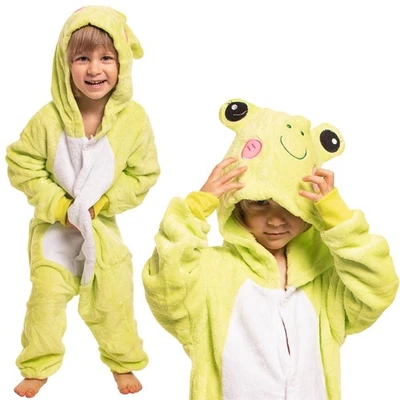 Pyjama enfant kigurumi combinaison costume grenouille vert 115-125 cm - Photo 1/4