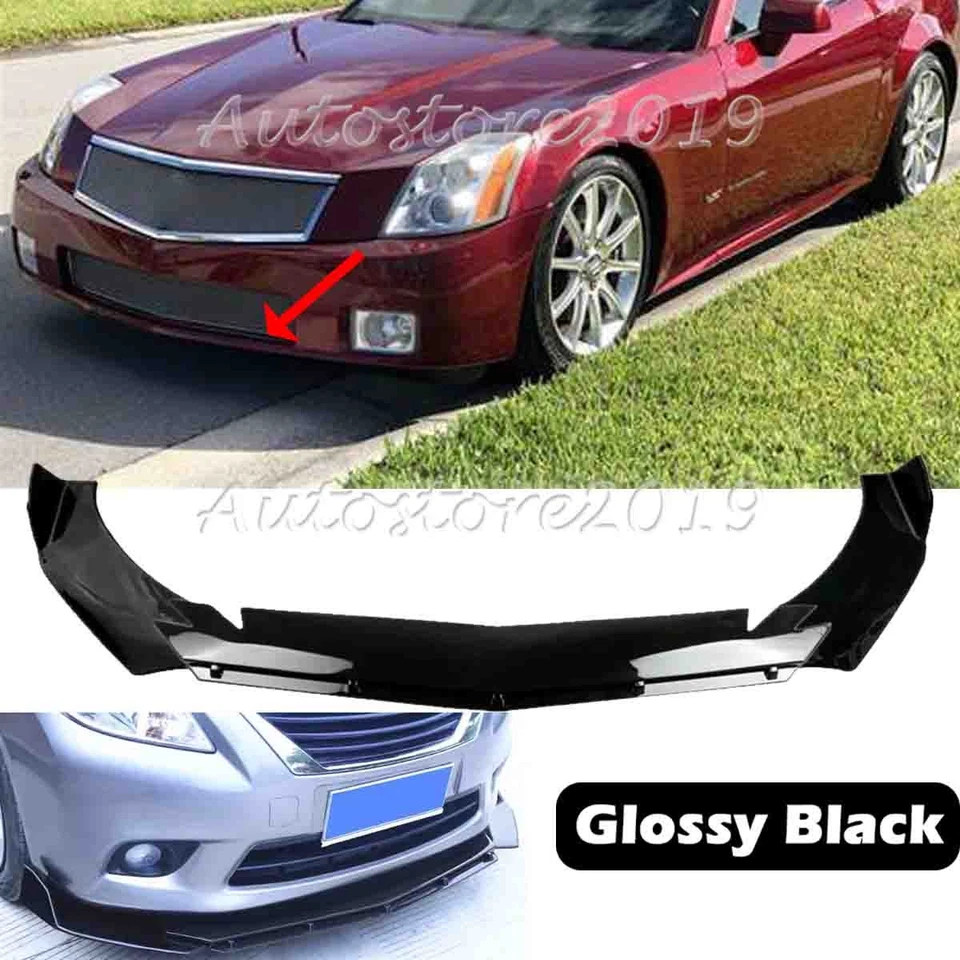 Add-on Universal For Cadillac XLR 2004-09 Front Bumper Lip Splitter Glossy Black Foto 1 de 4