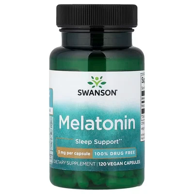 Swanson, Melatonin, thre mg, 120 Vegan Capsules - Image 1 of 2