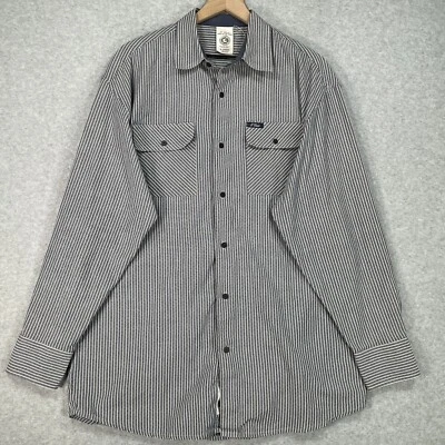 Vintage G Unit Shirt Mens XL Gray Striped Hip Hop 50 Cent Y2K Heavy Button Up - Image 1 of 4