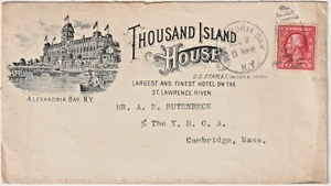 Alexandria Bay NY fecha hora cl Illust advt portada THOUSAND ISLAND HOUSE (h308) - Imagen 1 de 2