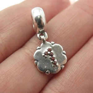PANDORA 925 Sterling Silver C Z Lucky Number "1" Dangle Charm - Picture 1 of 8