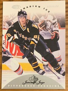 JAROMIR JAGR, '96-'97 DONRUSS "CANADIAN ICE" CARD, PENGUINS,EXCELLENT CONDITION