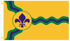 3X5 SAINT LOUIS MARDI GRA FLEUR DE LIS YELLOW FLAG BANNER 100D